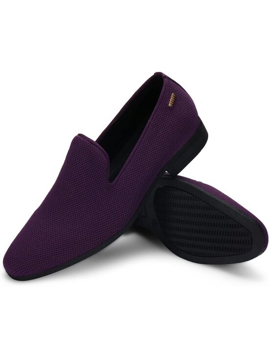 UUBARIS Men\'s Purple Elegant Tuxedo Loafers Slip on Dress Shoes Formal Shoes
